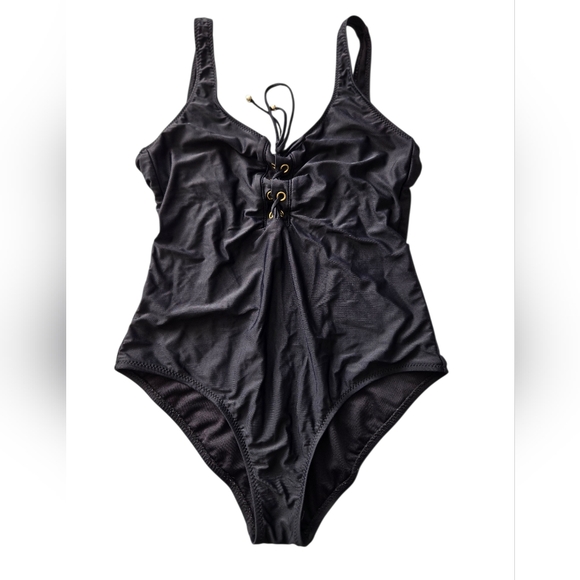 Mossimo Black Lace Up Swimsuit Size Large - Picture 1 of 3